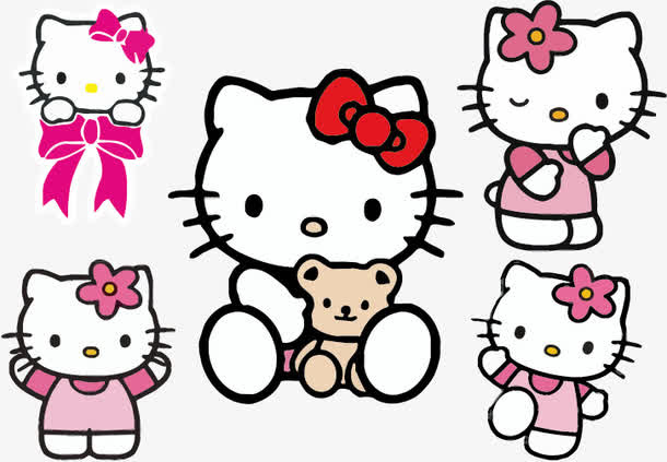 矢量手绘KITTY猫免抠