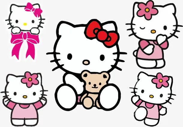 矢量手绘KITTY猫免抠