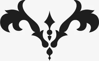 角花底纹花型对称平面图形免抠