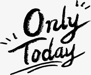 只限今天黑色蜡笔字免抠