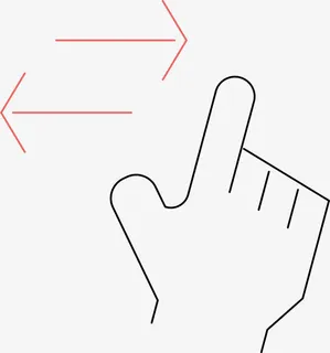 卡通左右滑动手势图免抠