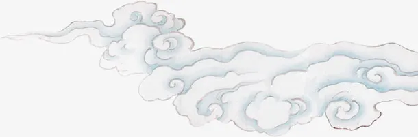 灰色卡通云朵图案七夕免抠