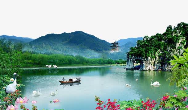 广西桂林山水免抠