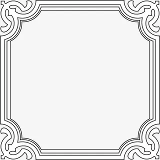 卡通线条黑线框免抠