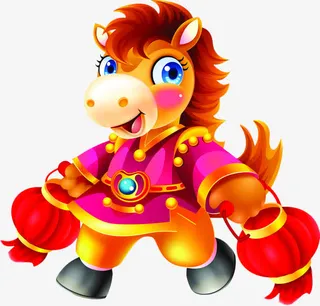 卡通小马手提灯笼免抠