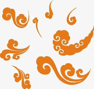 祥云图案手绘祥云素材 卡通手绘免抠