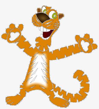 卡通创意剪纸造型老虎免抠