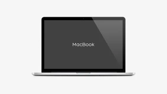 产品实物白色苹果笔记本电脑免抠