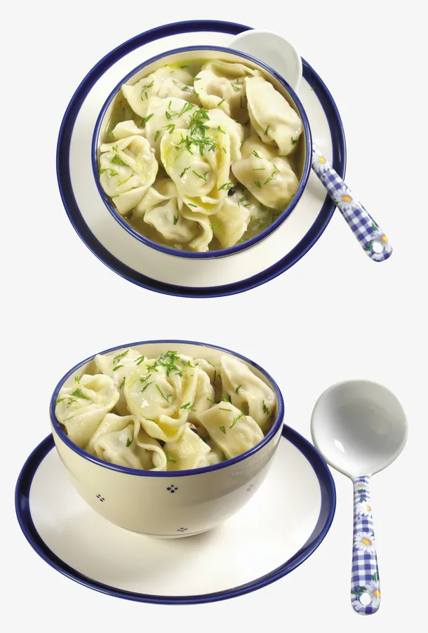 煮饺子碗碟勺免抠