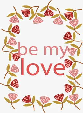 浪漫粉玫瑰装饰框免抠