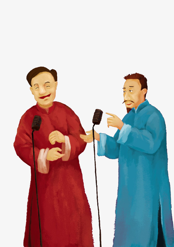 相声人物背景插图