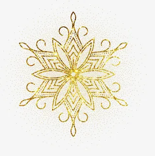 金色雪花免抠