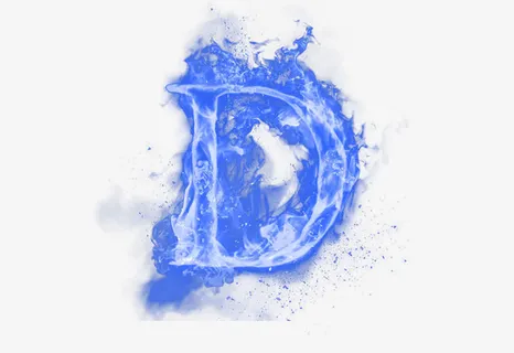 创意蓝色火焰字母D免抠