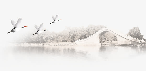 小桥流水免抠