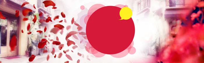 冬季浪漫羽绒服花瓣背景banner高清
