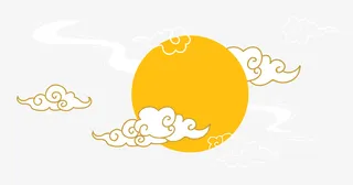 矢量月亮云纹谡免抠