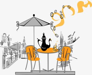 手绘户外婚礼浪漫场景免抠