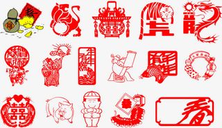 传统文化剪纸矢量素材免费下载免抠