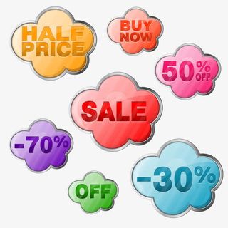 水晶云形淘宝标签免抠