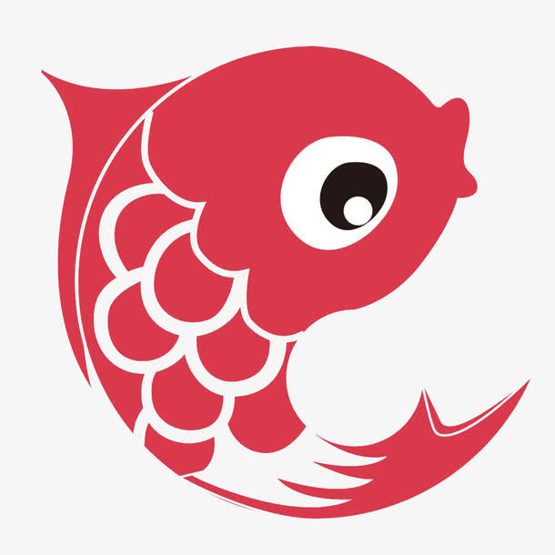 红色鲤鱼免抠
