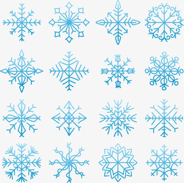 一组雪花图案免抠