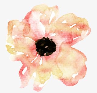 唯美水彩花朵素材免抠
