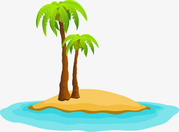海岛卡通矢量免抠
