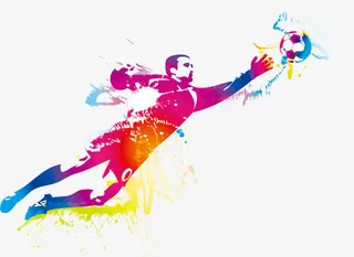 炫彩守门员矢量图免抠