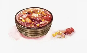 手绘腊八粥素材图片免抠