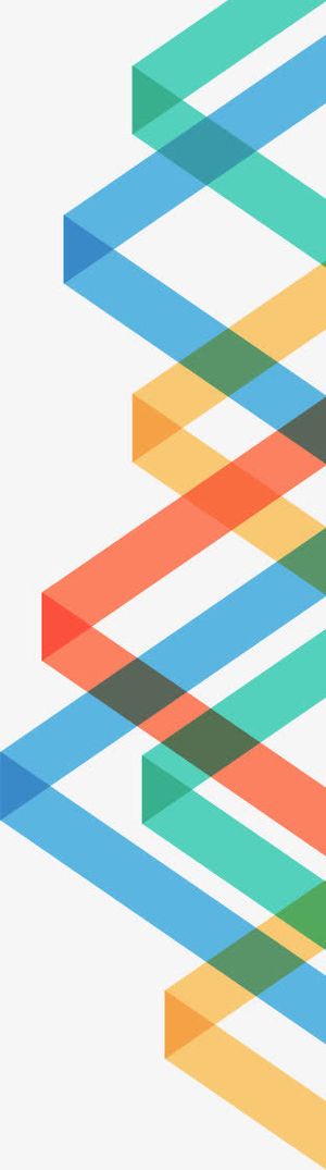 蓝色绿色彩带交差免抠