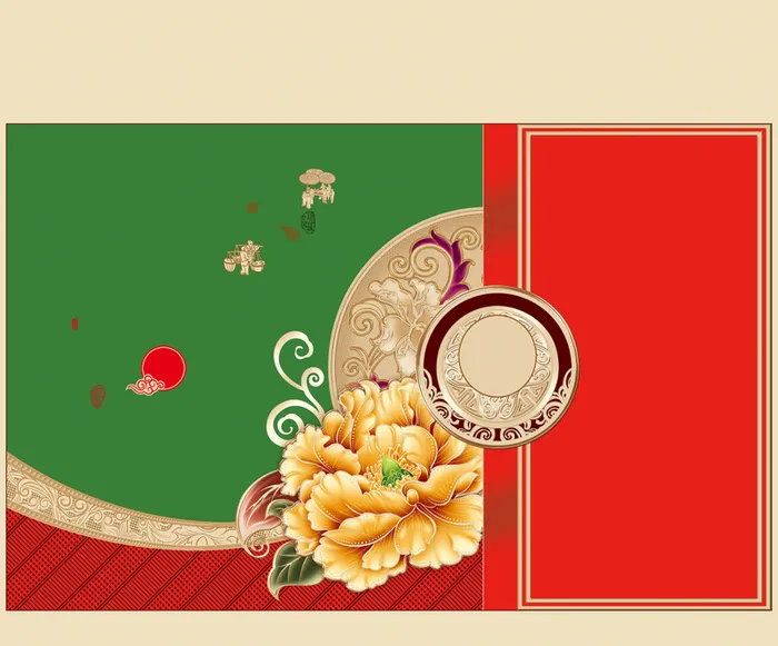 中国风精美牡丹花中秋节背景素材高清