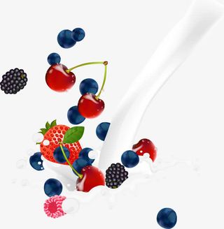 矢量水果牛奶免抠