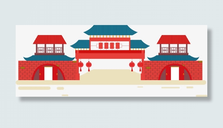 中国建筑宫殿楼门免抠