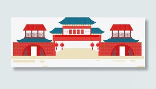 中国建筑宫殿楼门免抠