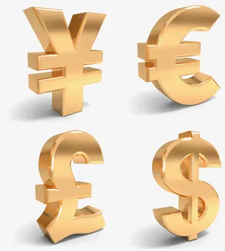 金色立体货币元素免抠