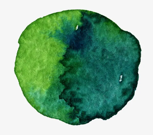 绿色水彩效果免抠
