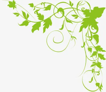 绿色花纹装饰矢量图免抠