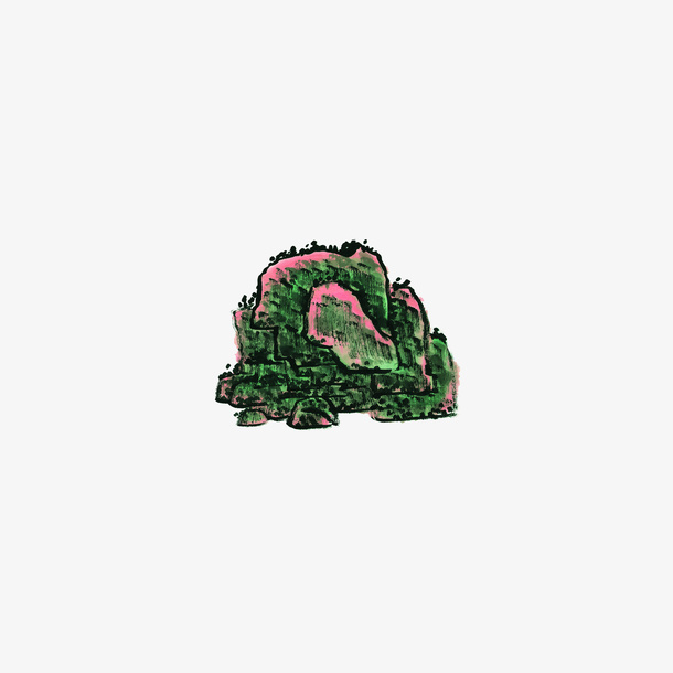 抽象石山水墨画石头免抠