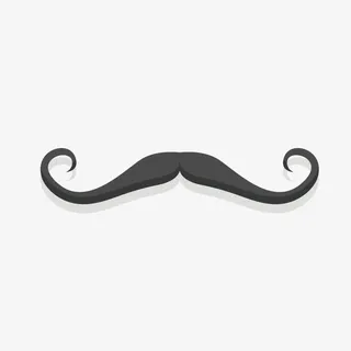 卡通胡子装饰海报设计免抠