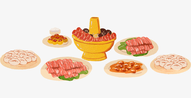 春节团圆饭滚火锅免抠