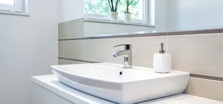 室内绿色植物与洗手台摄影高清图片轮播图高清