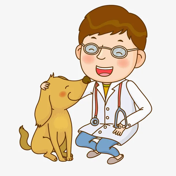 帅气的医生和小狗免抠图免抠