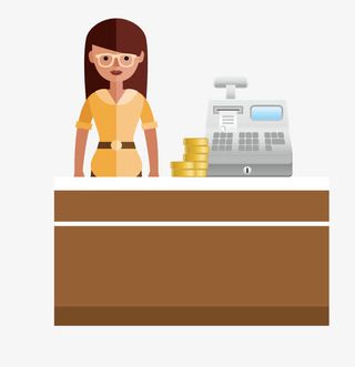 矢量超市女售货员免抠