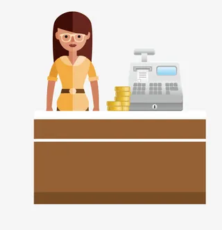 矢量超市女售货员免抠