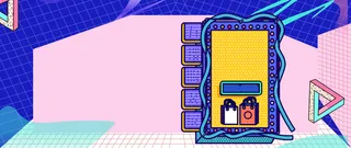 几何时尚孟非斯banner背景高清