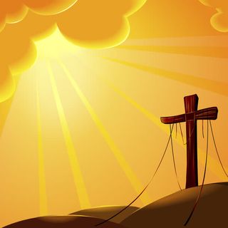 复活节墓地油画免抠