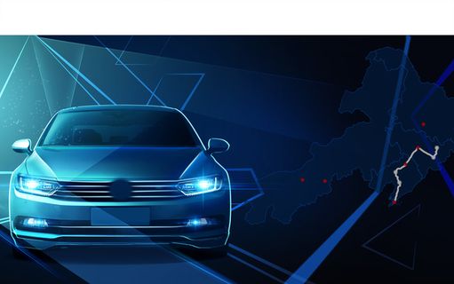 蓝色科技感汽车海报背景素材高清