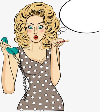 听电话的金发美女免抠