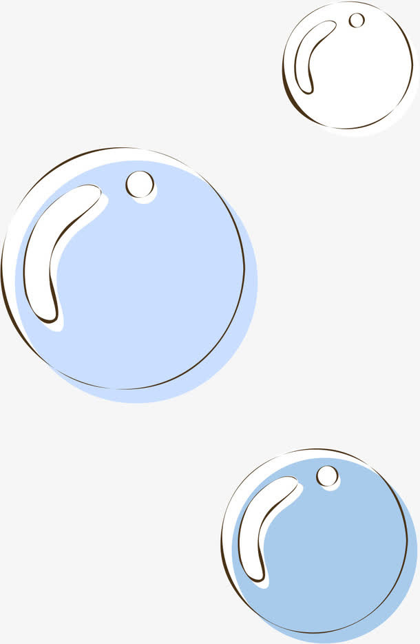 蓝色泡泡漂浮免抠