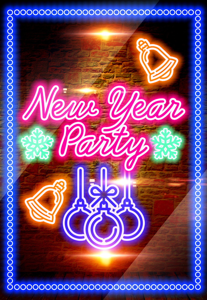 新年霓虹灯背景图高清